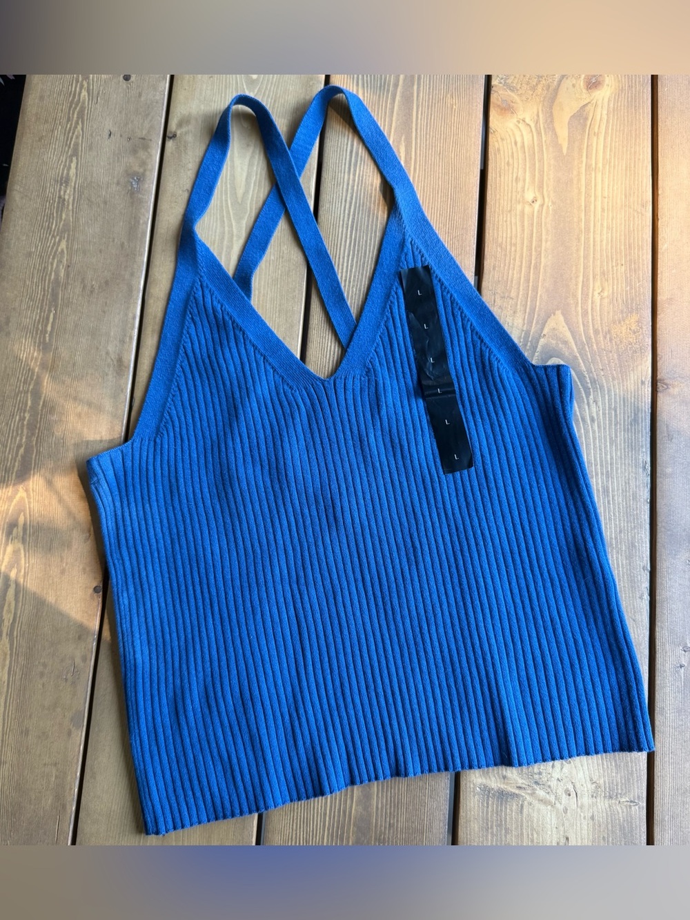 Banana Republic Cobalt/navy  Blue Ribbed Knit Tank NWT L